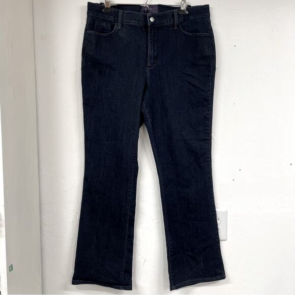 NYDJ Dark Wash Womens High Rise Bootcut Jeans Womens 16 Blue Studded Pocket Boho - Picture 1 of 11